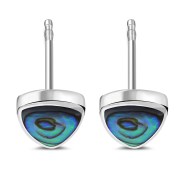 Abalone Reuleaux Triangle Silver Earrings, e390st